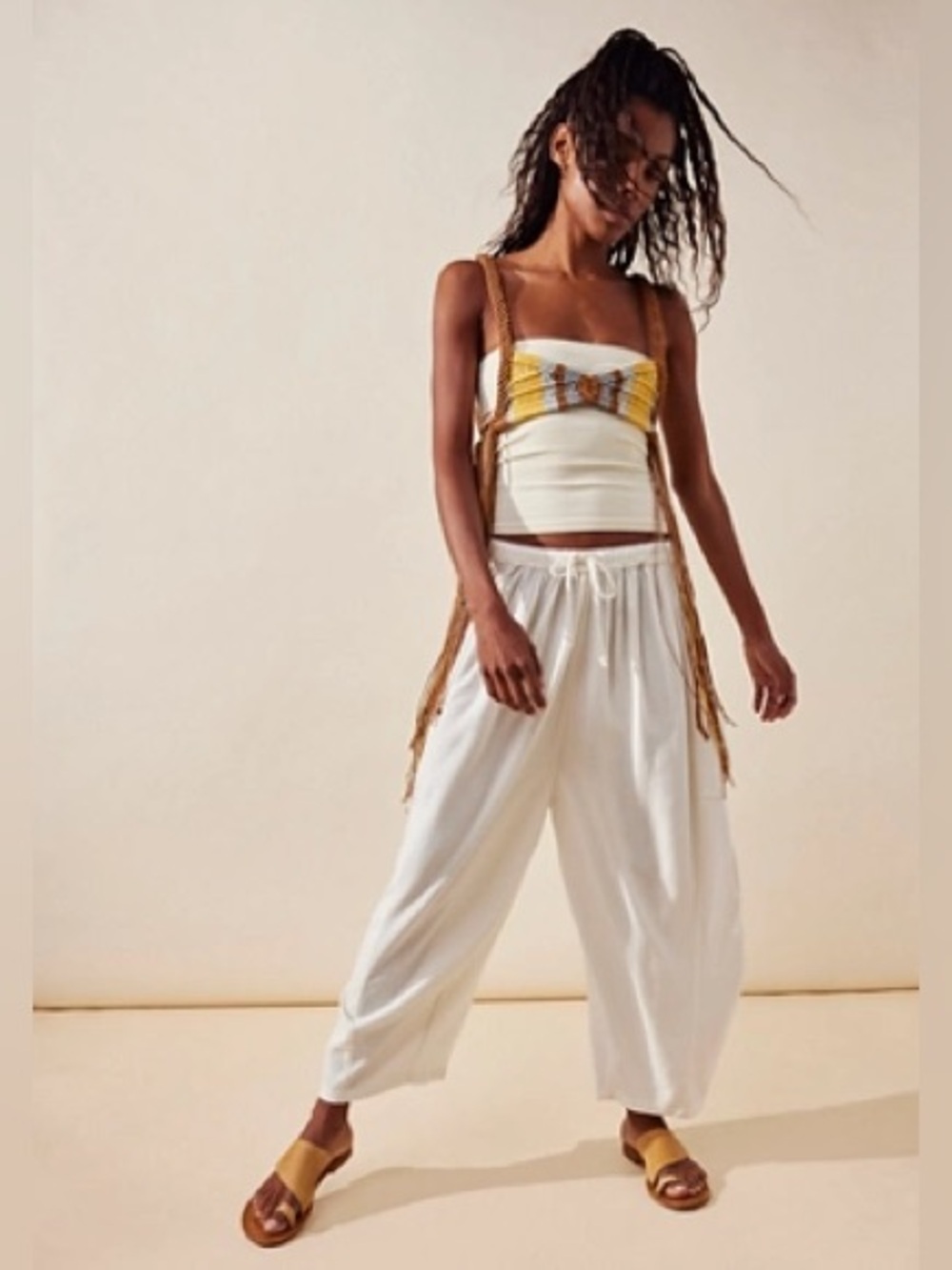 Free People Quinn Trousers Ivory Size Small